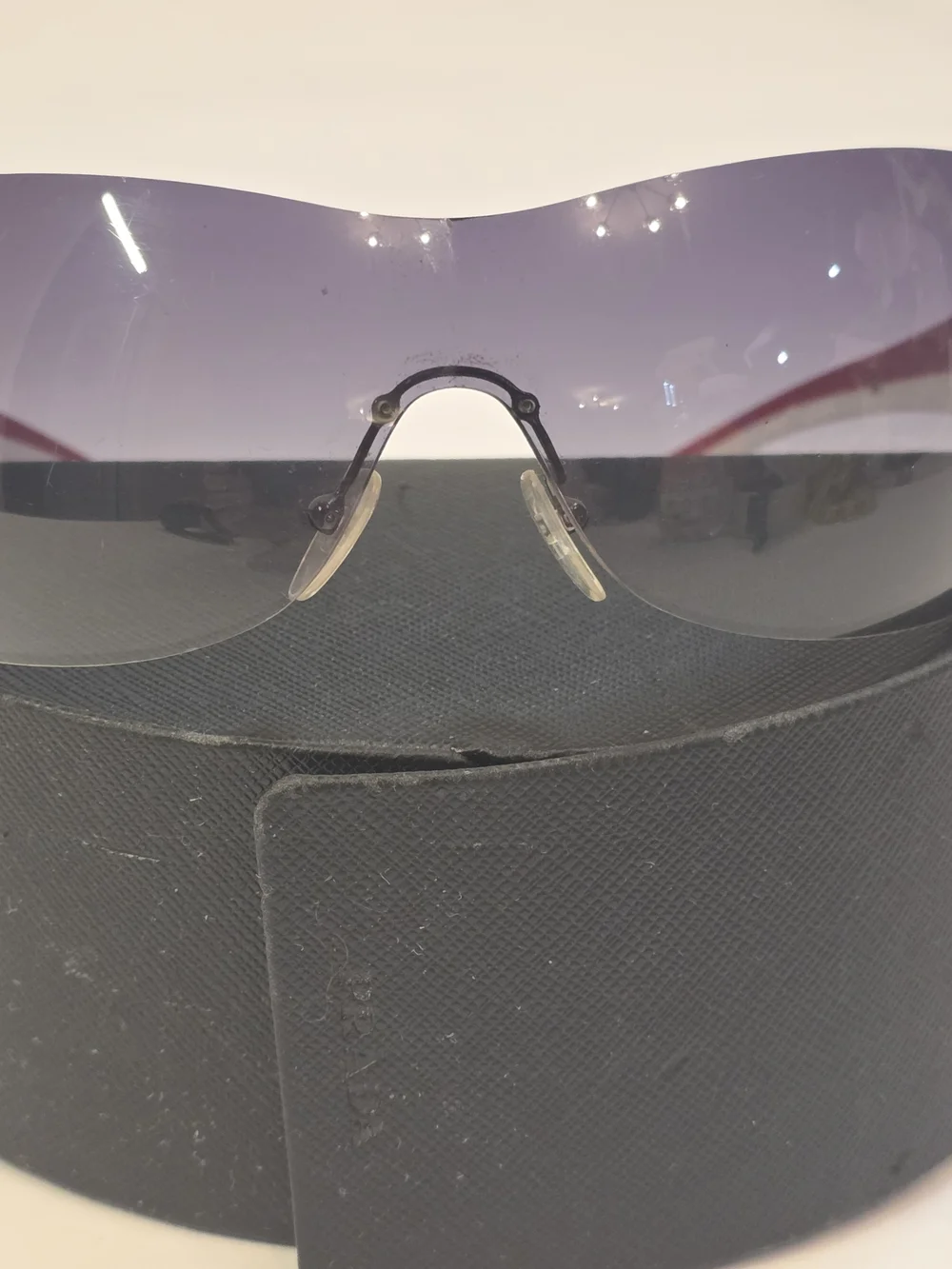 Rare Vintage Y2K PRADA Sport Shield Sunglasses 🏎️ SPR54G Red/White